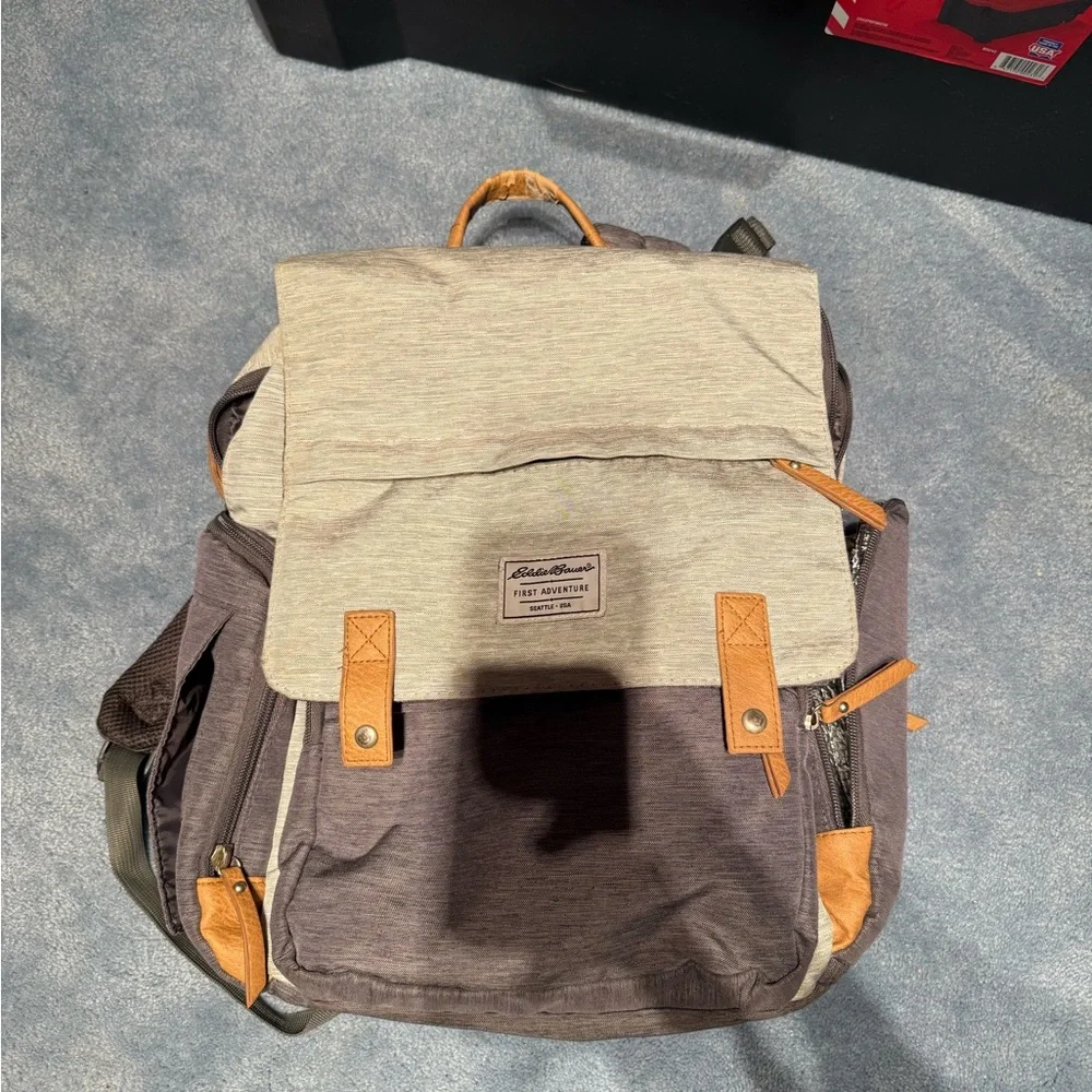 Eddie Bauer First Adventure Grey Diaper Bag Baby Tote